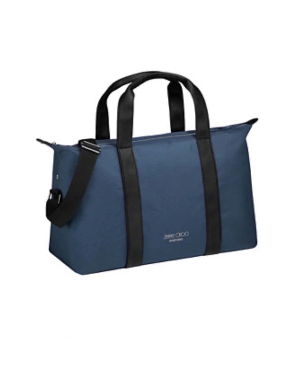 Jimmy Choo Parfums Blue Weekend Duffle Travel Bag Black Handles Large Polyester